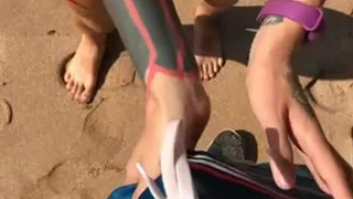 Tiny Tattoo Public Petite Outdoor Deepthroat Blowjob Beach Asian Alt GIF