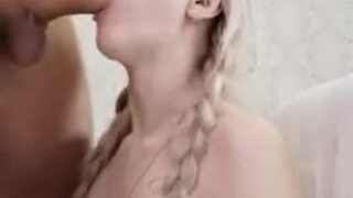 Throat Fuck Teen Sucking Rough Pigtails Passionate Hardcore Face Fuck Deepthroat Cum CIM Blowjob Blonde Big Dick GIF