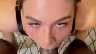 Spit Hardcore Gagged Deepthroat Blowjob Big Dick BBC GIF