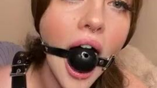 Pussy Natural Tits Gagged GIF