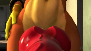 SFM POV Deepthroat Deep Penetration Cum Swallow Cum In Mouth Choking Cartoon Blowjob Big Tits Big Dick Big Balls GIF