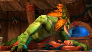 Sexy Tight warcraft Female Gets Fucked and Covered in cum by a troll