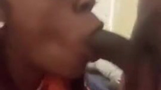 Throat Spit Sloppy Glasses Gagging Gagged Ebony Cute Blowjob BBC GIF