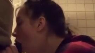 Interracial Face Fuck Deepthroat Blowjob Bathroom BBC GIF