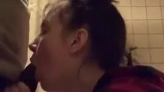 Interracial Face Fuck Deepthroat Blowjob Bathroom BBC GIF